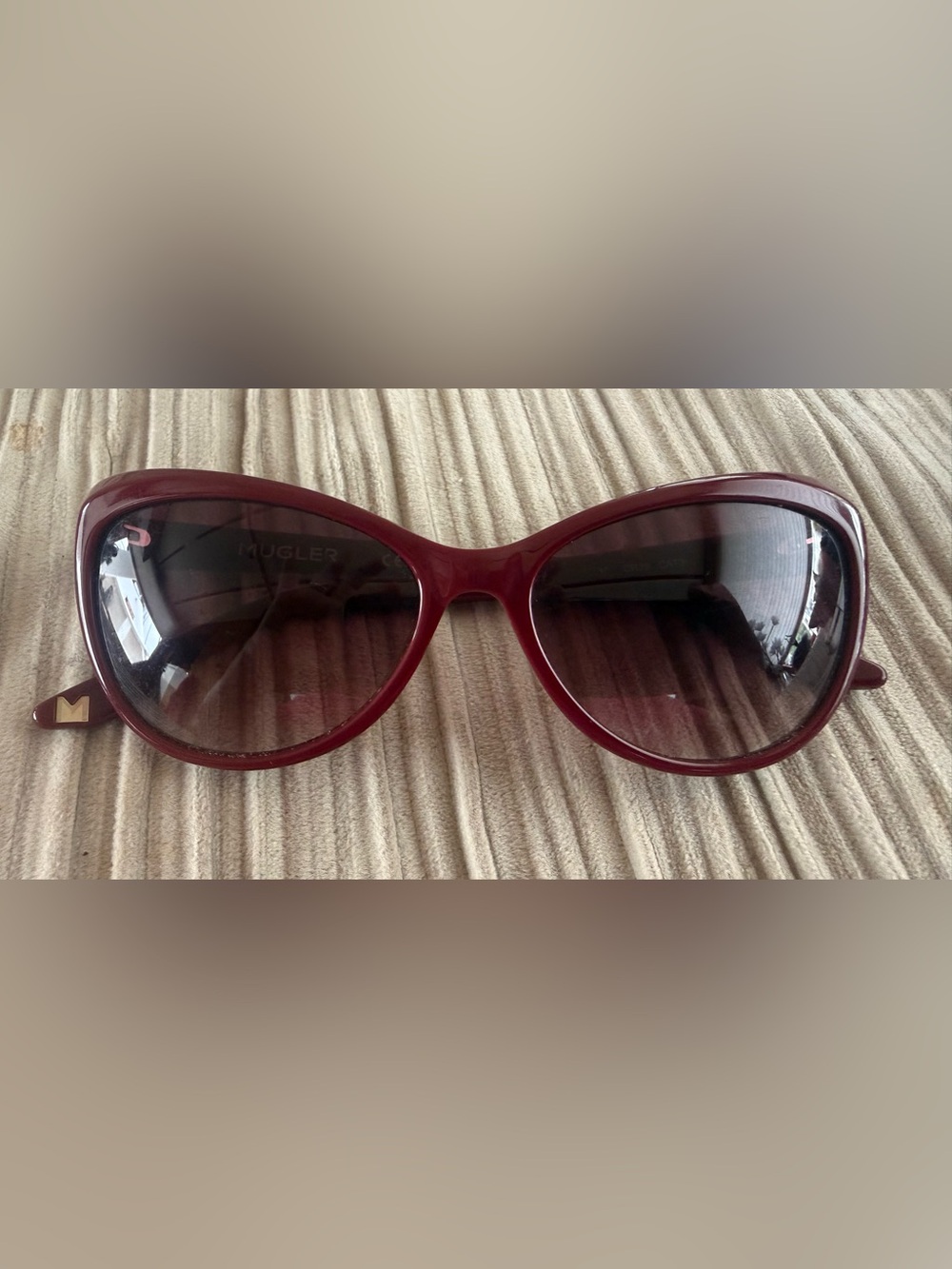 Mugler Women's Burgundy Cat Eye Sunglasses